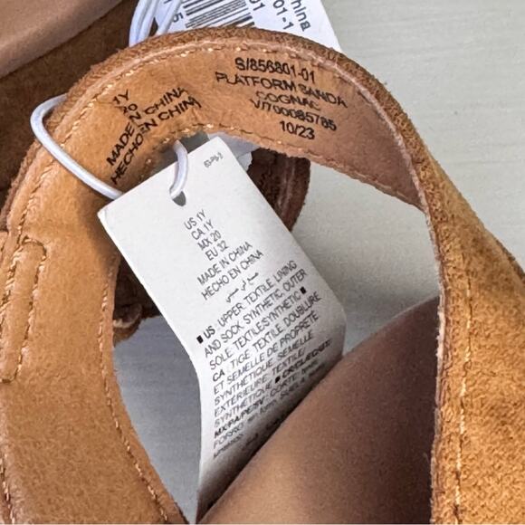 Old Navy Girls Ankle Strap Flower Cut Out Design Cognac Platform Sandals Sz 1Y - Picture 5 of 9